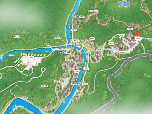 浩口原种场结合景区手绘地图智慧导览和720全景技术，可以让景区更加“动”起来，为游客提供更加身临其境的导览体验。